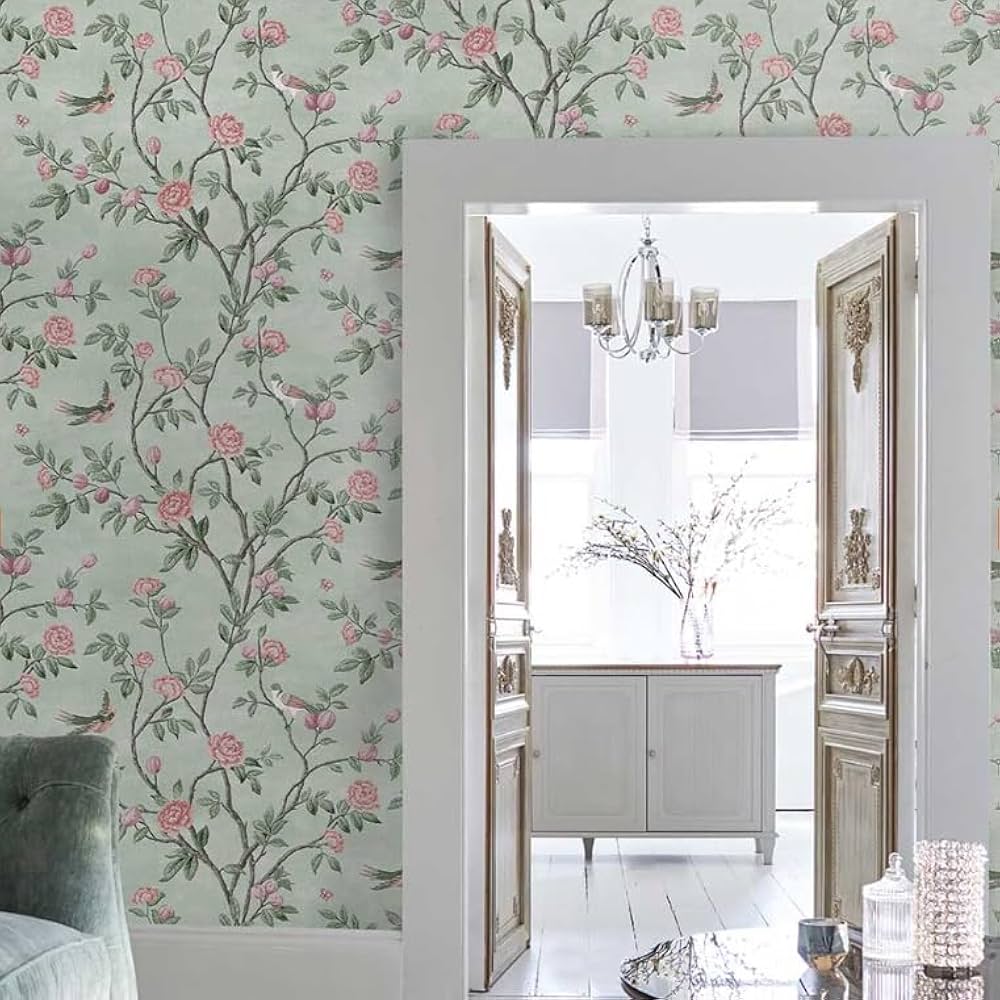 イギリス直輸入:ローラアシュレイUK製壁紙BELLAベラバタフライ 新品 Amazon | 海外直輸入 壁紙 クロス 花柄 輸入壁紙 ローラ